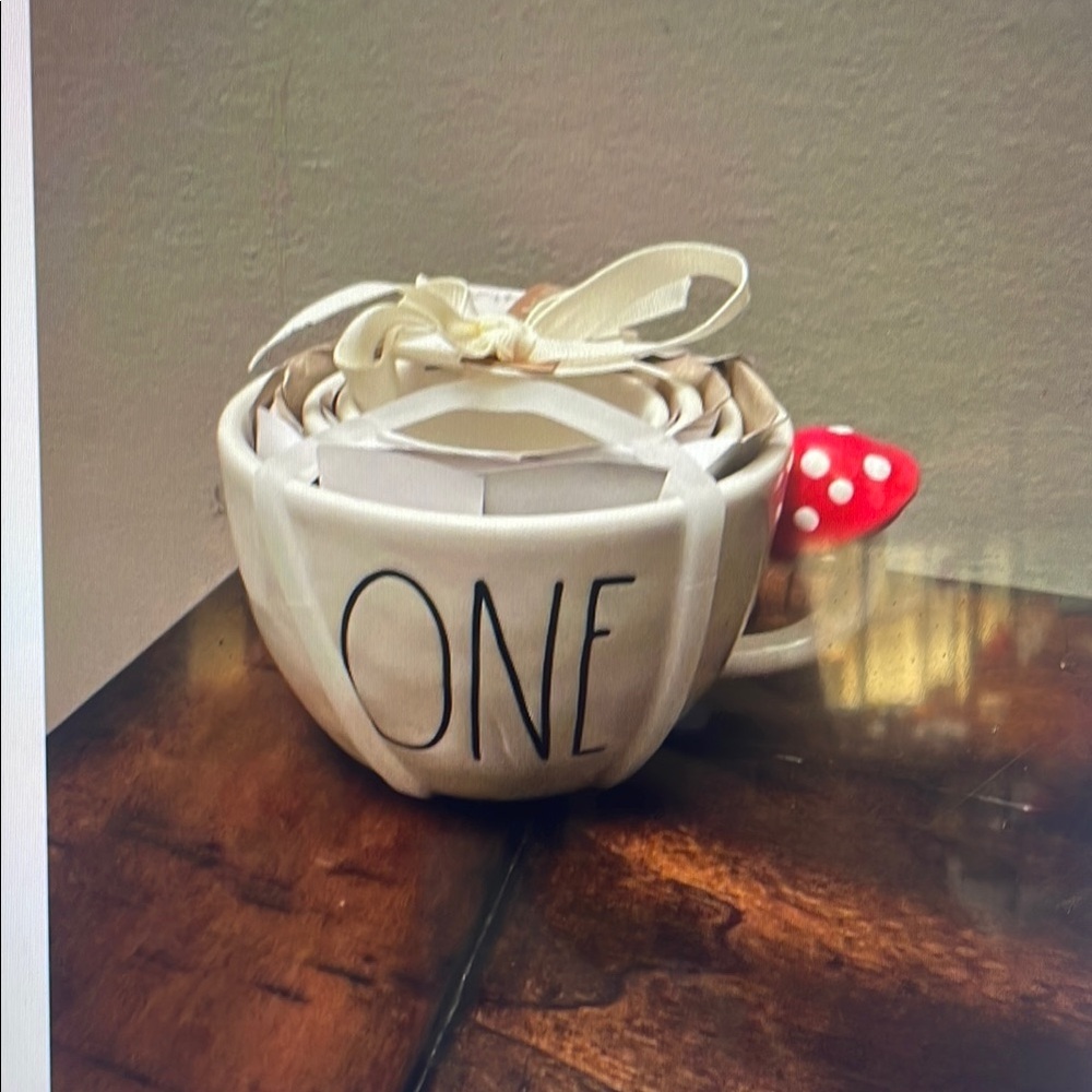Charming White Ceramic Mug with Red Mushroom Accent